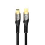 XO NB-Q223A Transparente Serie mit Goldbeschichtung Typ-C zu Lightning 27W Geflochtenes Datenkabel