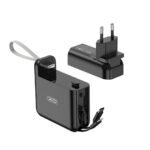 XO PR215 PD20W+QC22.5W US-Wandstecker Akkuladegerät mit iP/TYP-C Kabel und EU-Adapter 15000mAh