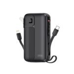 XO PR259 EU-Stecker-Schnellladegerät mit Digitalanzeige und integriertem TYP-C- und IP-Kabel 22,5 W/20 W